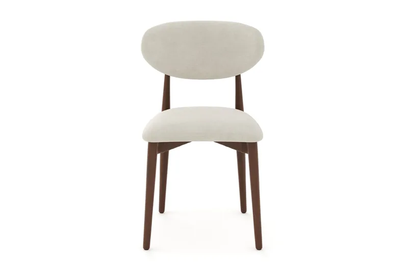 Molly Matstol i trä med tygsits - Valnöt/Beige - Möbler - Fåtölj & stolar - Matstol & köksstol