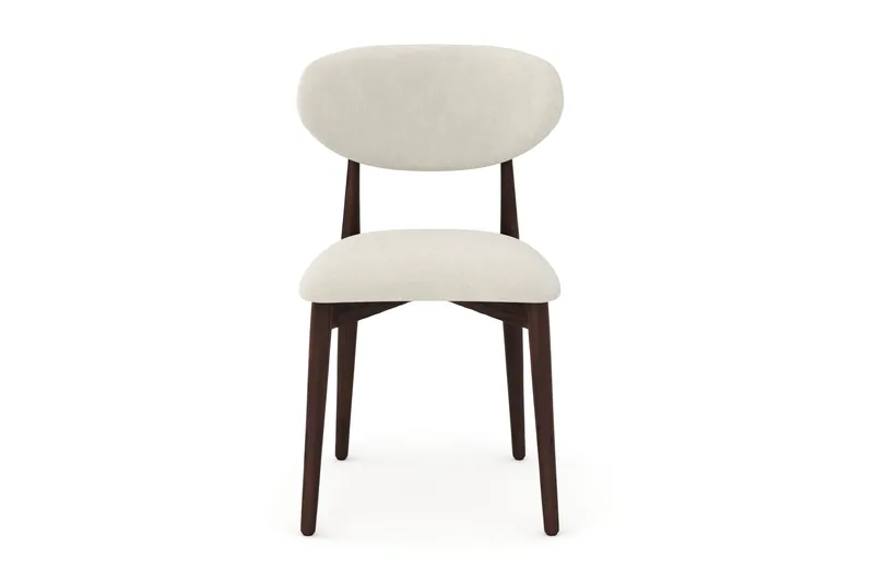 Molly Matstol i trä med tygsits - Valnöt/Beige - Möbler - Fåtölj & stolar - Matstol & köksstol