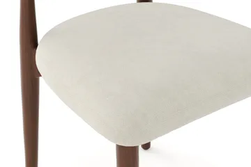 Molly Matstol i trä med tygsits - Valnöt/Beige - Möbler - Fåtölj & stolar - Matstol & köksstol
