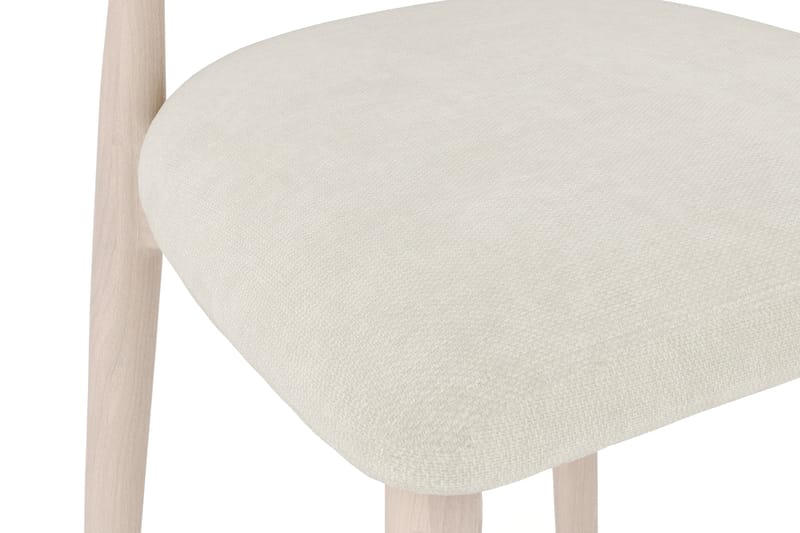 Molly Matstol i trä med tygsits - Whitewash/Beige - Möbler - Fåtölj & stolar - Matstol & köksstol
