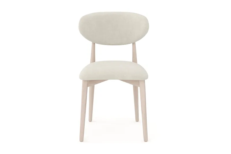 Molly Matstol i trä med tygsits - Whitewash/Beige - Möbler - Fåtölj & stolar - Matstol & köksstol
