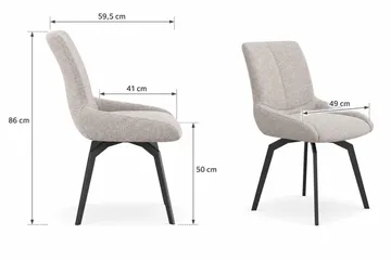 Mora Matstol & Köksstol med Snurrfunktion Klädd i Tyg - Mörkbeige - Möbler - Fåtölj & stolar - Matstol & köksstol