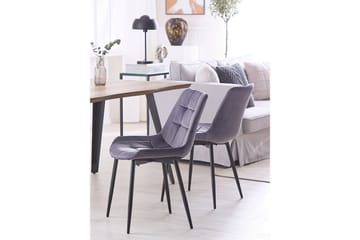 Mustadfors Sammetsstol 2-pack - Grå - Möbler - Fåtölj & stolar - Matstol & köksstol