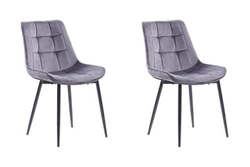 Mustadfors Sammetsstol 2-pack - Grå - Möbler - Fåtölj & stolar - Matstol & köksstol