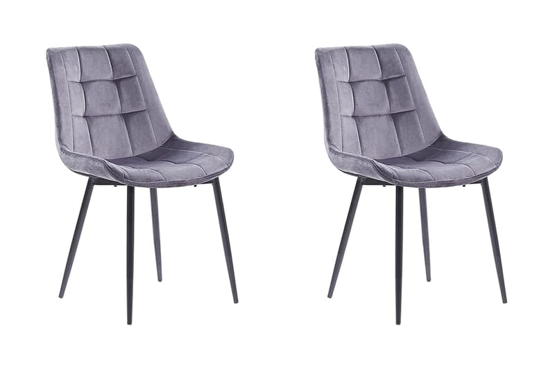 Mustadfors Sammetsstol 2-pack - Grå - Möbler - Fåtölj & stolar - Matstol & köksstol
