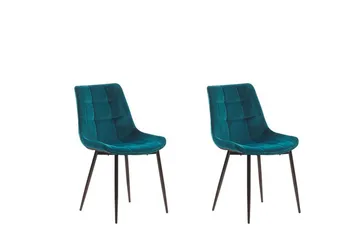Mustadfors Sammetsstol 2-pack - Blå - Möbler - Fåtölj & stolar - Matstol & köksstol