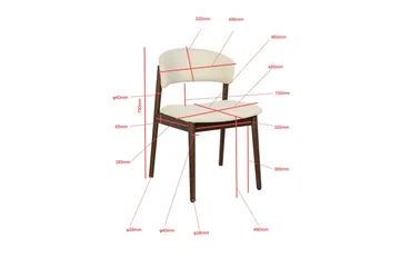 Nala Matstol i trä med tygsits - Beige - Möbler - Fåtölj & stolar - Matstol & köksstol
