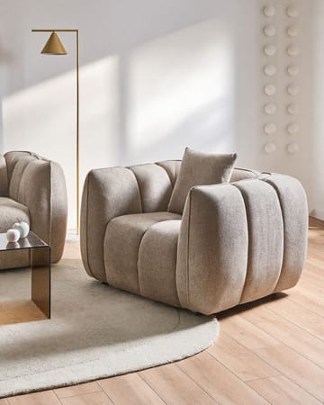 Ness Modern Fåtölj i Tyg - Taupe - Möbler - Fåtölj & stolar - Fåtölj