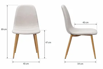 Nibe Matstol & Köksstol i Tyg med Metallben i Ekutseende - Beige - Möbler - Fåtölj & stolar - Matstol & köksstol