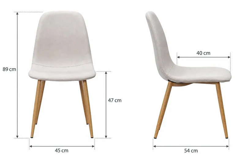 Nibe Matstol & Köksstol i Tyg med Metallben i Ekutseende - Beige - Möbler - Fåtölj & stolar - Matstol & köksstol