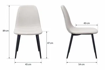 Nibe Matstol & Köksstol i Tyg med Svarta Metallben - Beige - Möbler - Fåtölj & stolar - Matstol & köksstol