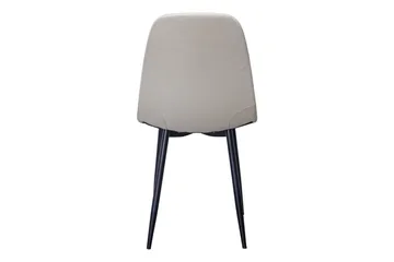 Nibe Matstol & Köksstol i Tyg med Svarta Metallben - Beige - Möbler - Fåtölj & stolar - Matstol & köksstol