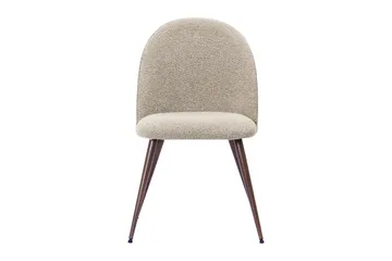 Nibe Plus Matstol - Greige Bouclé / Metallben Valnöt - Möbler - Fåtölj & stolar - Matstol & köksstol