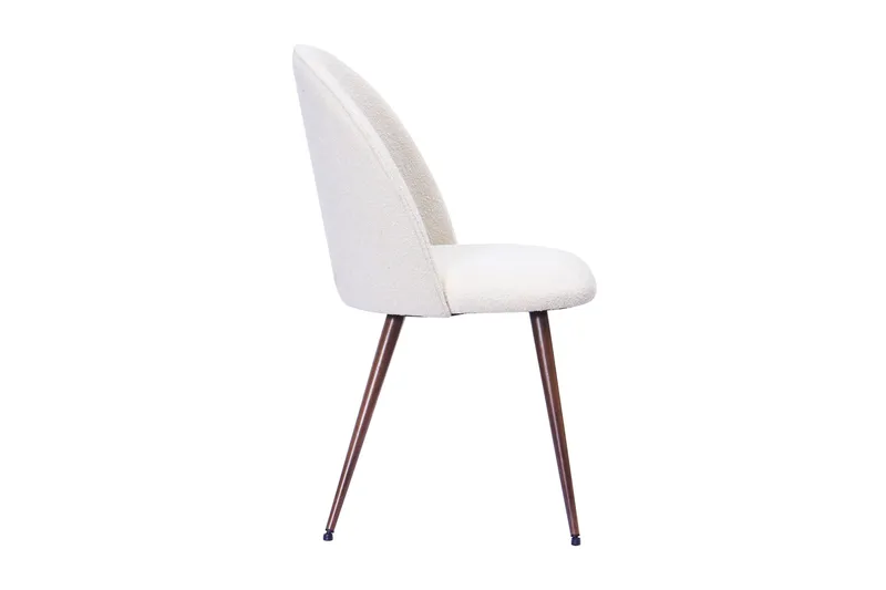 Nibe Plus Matstol - Vit Bouclé / Metallben Valnöt - Möbler - Fåtölj & stolar - Matstol & köksstol