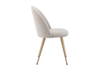 Nibe Plus Matstol & Köksstol i Bouclé med Metallben i Ekutseende - Beige bouclé|Ek - Möbler - Fåtölj & stolar - Matstol & köksstol