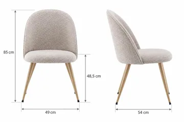 Nibe Plus Matstol & Köksstol i Bouclé med Metallben i Ekutseende - Beige bouclé|Ek - Möbler - Fåtölj & stolar - Matstol & köksstol