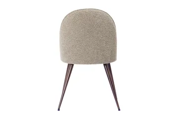 Nibe Plus Matstol - Greige Bouclé / Metallben Valnöt - Möbler - Fåtölj & stolar - Matstol & köksstol