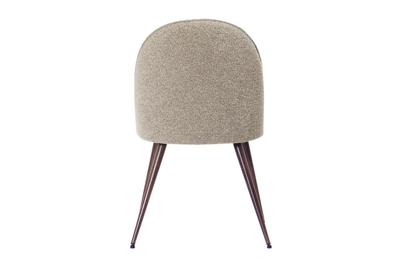 Nibe Plus Matstol - Greige Bouclé / Metallben Valnöt - Möbler - Fåtölj & stolar - Matstol & köksstol