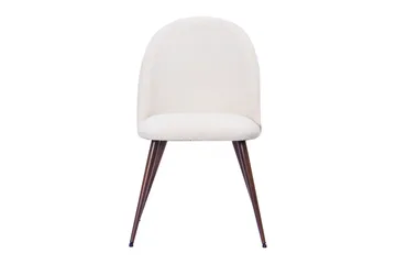 Nibe Plus Matstol - Vit Bouclé / Metallben Valnöt - Möbler - Fåtölj & stolar - Matstol & köksstol