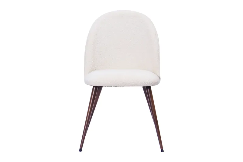 Nibe Plus Matstol - Vit Bouclé / Metallben Valnöt - Möbler - Fåtölj & stolar - Matstol & köksstol