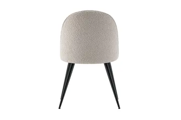 Nibe Plus Matstol & Köksstol i Bouclé med Svarta Metallben - Beige bouclé|Svart - Möbler - Fåtölj & stolar - Matstol & köksstol