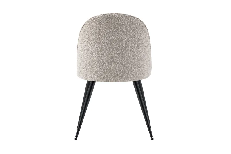 Nibe Plus Matstol & Köksstol i Bouclé med Svarta Metallben - Beige bouclé|Svart - Möbler - Fåtölj & stolar - Matstol & köksstol