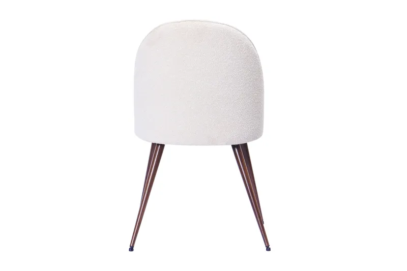 Nibe Plus Matstol - Vit Bouclé / Metallben Valnöt - Möbler - Fåtölj & stolar - Matstol & köksstol