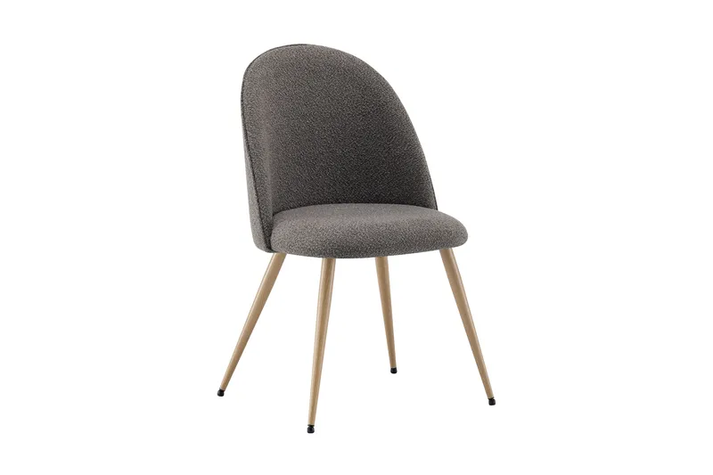 Nibe Plus Matstol, Brun Bouclé/Metallben Ek