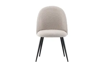 Nibe Plus Matstol & Köksstol i Bouclé med Svarta Metallben - Beige bouclé|Svart - Möbler - Fåtölj & stolar - Matstol & köksstol