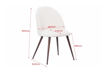 Nibe Plus Matstol - Vit Bouclé / Metallben Valnöt - Möbler - Fåtölj & stolar - Matstol & köksstol