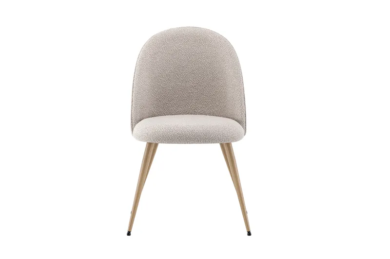 Nibe Plus Matstol & Köksstol i Bouclé med Metallben i Ekutseende - Beige bouclé|Ek - Möbler - Fåtölj & stolar - Matstol & köksstol