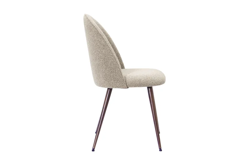 Nibe Plus Matstol - Greige Bouclé / Metallben Valnöt - Möbler - Fåtölj & stolar - Matstol & köksstol