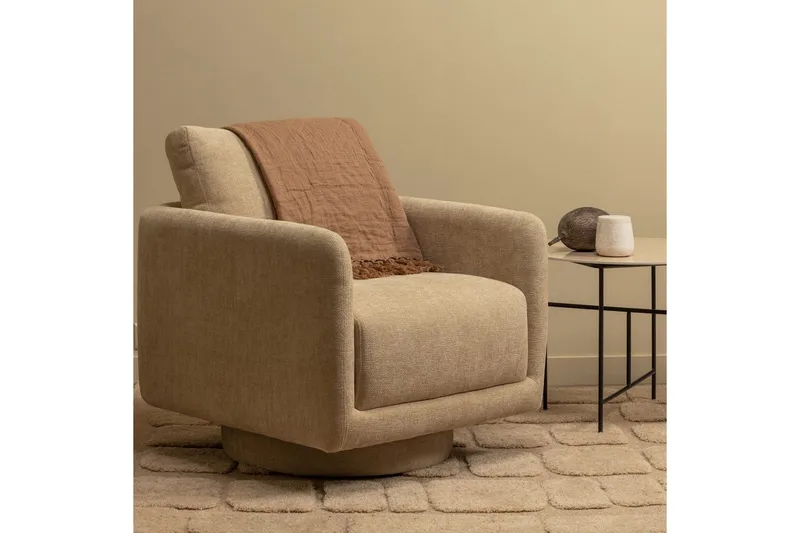 Oscar Fåtölj i Chenille - Beige - Möbler - Fåtölj & stolar - Fåtölj