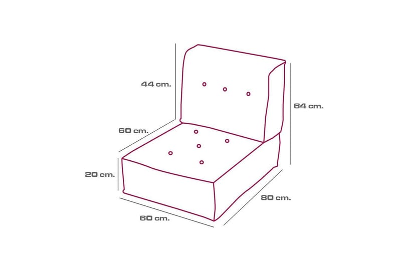 1-sits soffa Wenarport Antracit - Antracit - Möbler - Fåtölj & stolar - Pall & puff - Sittpuff