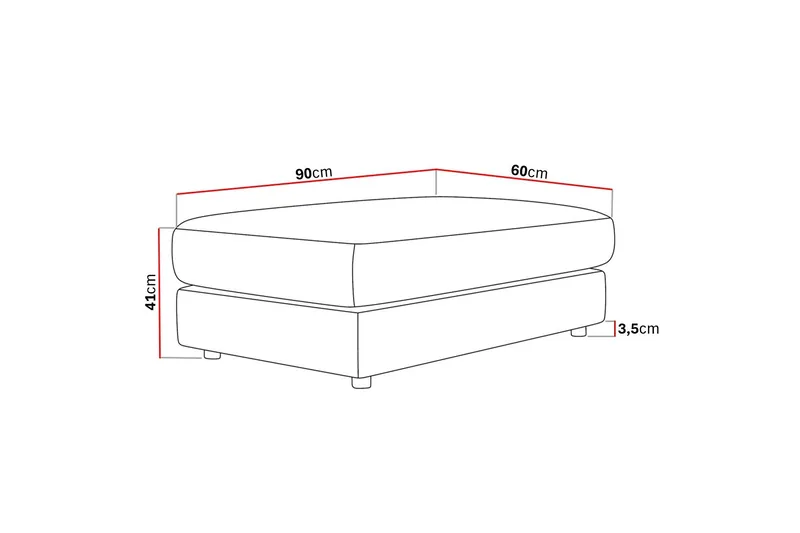 Adelsö by Gynning Rektangulär Fotpall i bred Manchester - Beige - Möbler - Fåtölj & stolar - Pall & puff - Fotpallar