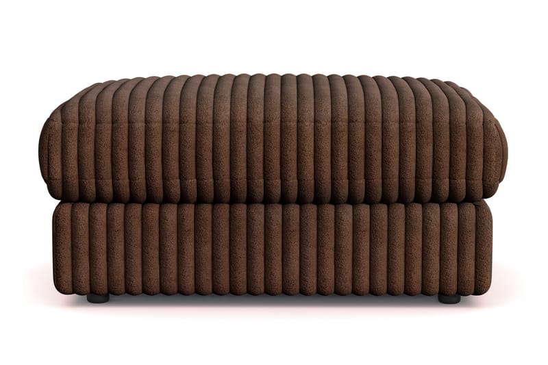 Adelsö by Gynning Rektangulär Fotpall i bred Manchester, Mörkbrun