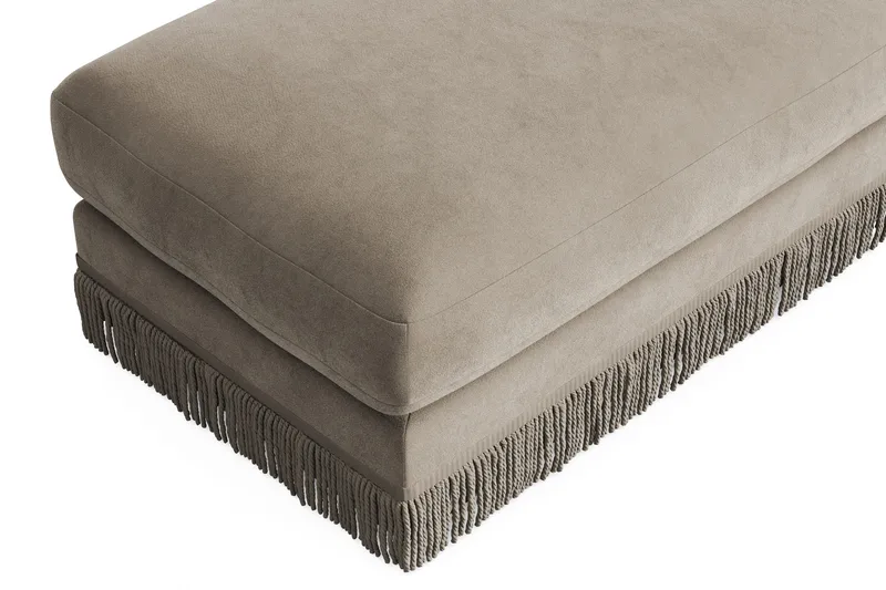 Adelsö by Gynning Rektangulär Fotpall i Sammet - Beige - Möbler - Fåtölj & stolar - Pall & puff - Fotpallar