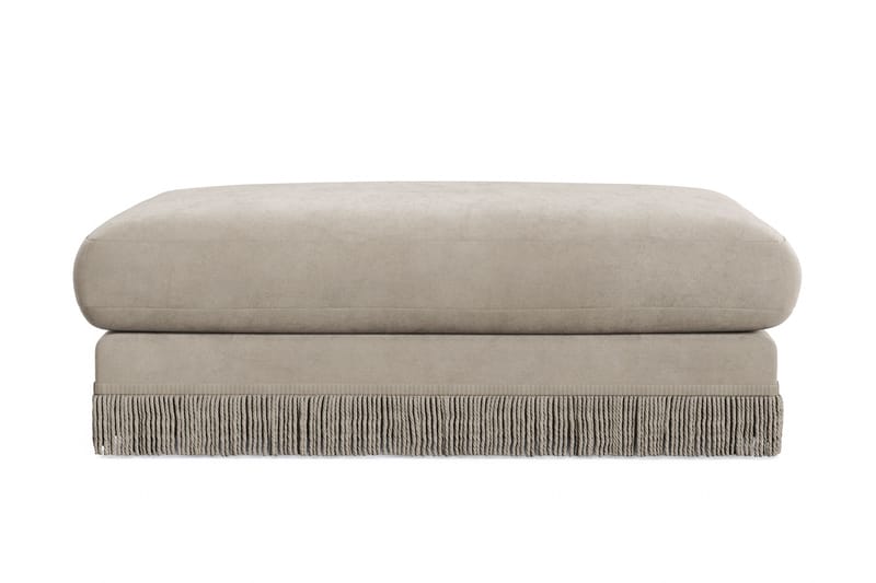 Adelsö by Gynning Rektangulär Fotpall i Sammet, Beige