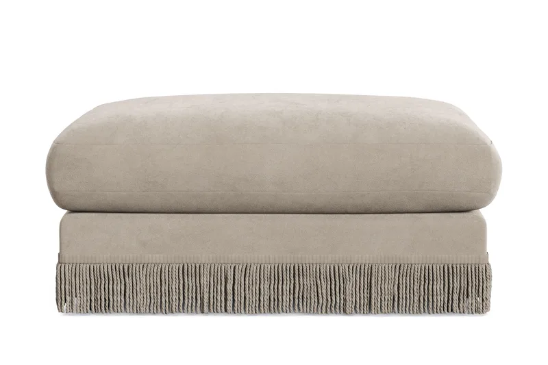 Adelsö by Gynning Rektangulär Fotpall i Sammet - Beige - Möbler - Fåtölj & stolar - Pall & puff - Fotpallar
