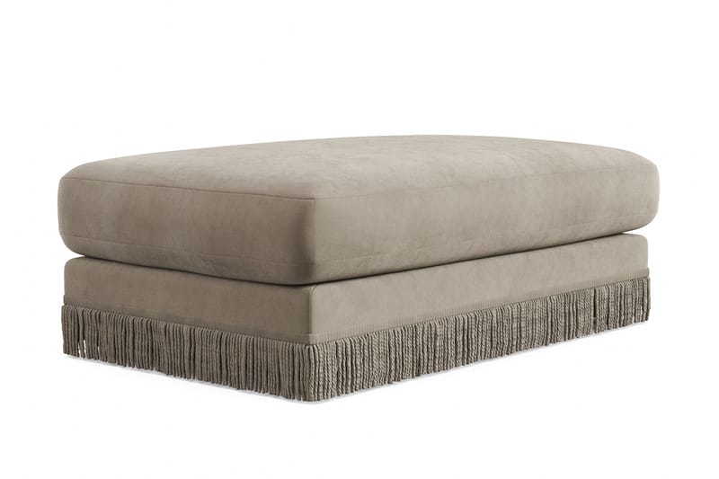 Adelsö by Gynning Rektangulär Fotpall i Sammet - Beige - Möbler - Fåtölj & stolar - Pall & puff - Fotpallar