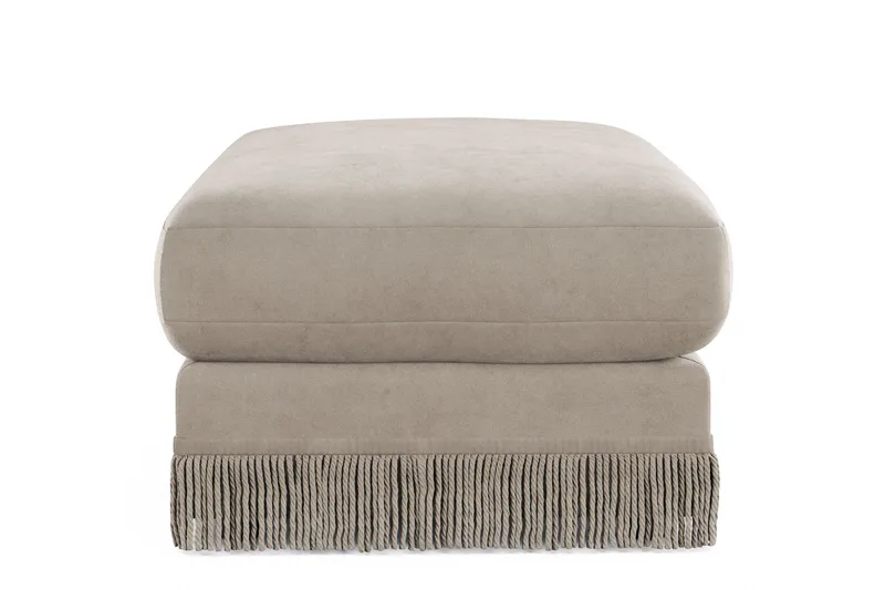 Adelsö by Gynning Rektangulär Fotpall i Sammet - Beige - Möbler - Fåtölj & stolar - Pall & puff - Fotpallar