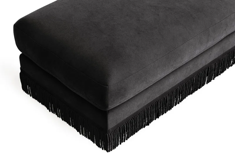 Adelsö by Gynning Rektangulär Fotpall i Sammet - Mörkgrå - Möbler - Fåtölj & stolar - Pall & puff - Fotpallar