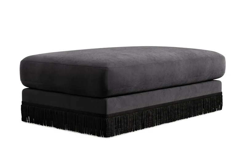 Adelsö by Gynning Rektangulär Fotpall i Sammet - Mörkgrå - Möbler - Fåtölj & stolar - Pall & puff - Fotpallar