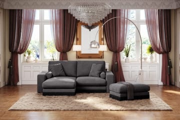 Adelsö by Gynning Rektangulär Fotpall i Sammet - Mörkgrå - Möbler - Fåtölj & stolar - Pall & puff - Fotpallar