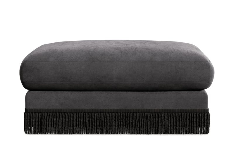 Adelsö by Gynning Rektangulär Fotpall i Sammet, Mörkgrå