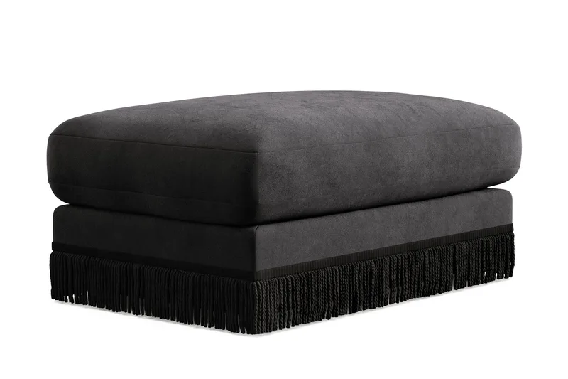 Adelsö by Gynning Rektangulär Fotpall i Sammet - Mörkgrå - Möbler - Fåtölj & stolar - Pall & puff - Fotpallar