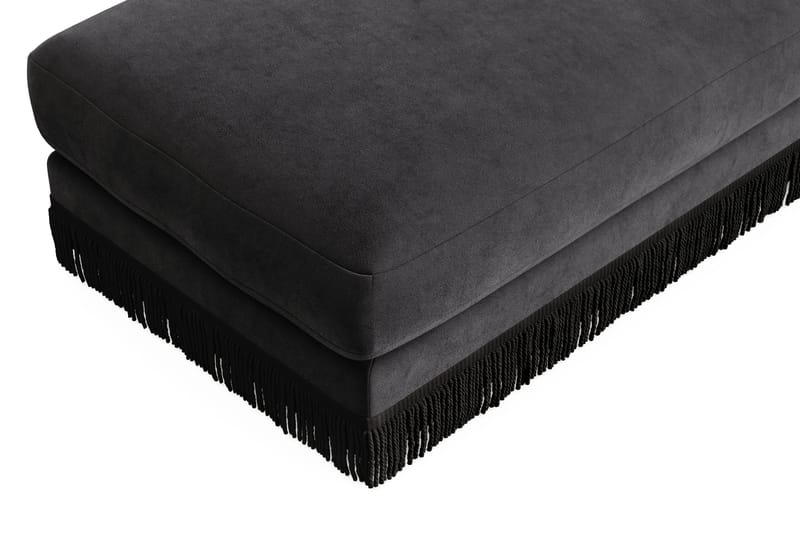 Adelsö by Gynning Rektangulär Fotpall i Sammet - Mörkgrå - Möbler - Fåtölj & stolar - Pall & puff - Fotpallar