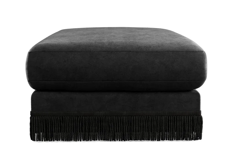 Adelsö by Gynning Rektangulär Fotpall i Sammet - Svart - Möbler - Fåtölj & stolar - Pall & puff - Fotpallar
