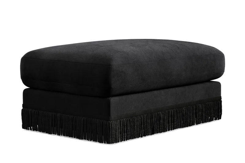 Adelsö by Gynning Rektangulär Fotpall i Sammet - Svart - Möbler - Fåtölj & stolar - Pall & puff - Fotpallar