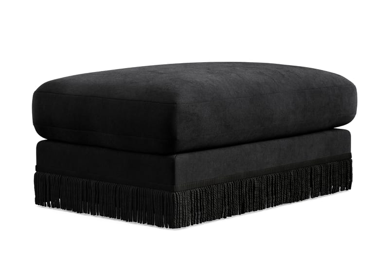 Adelsö by Gynning Rektangulär Fotpall i Sammet - Svart - Möbler - Fåtölj & stolar - Pall & puff - Fotpallar